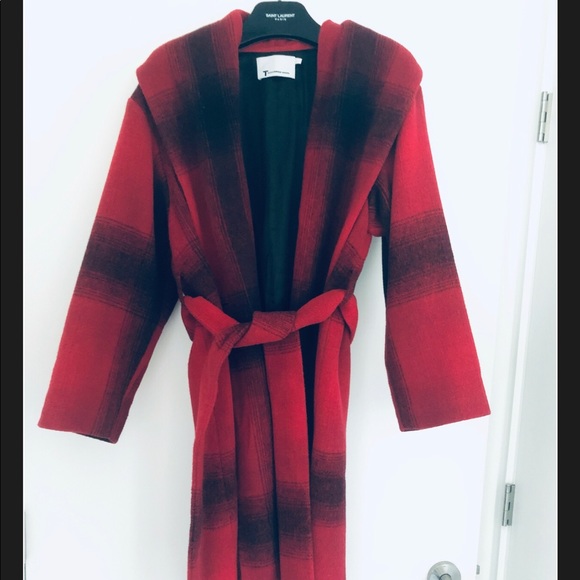 T By Alexander Wang Shawl Collared Wool Coat - Picture 3 of 3